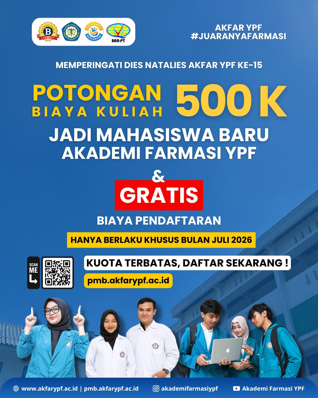 INFORMASI KHUSUS CALON MAHASISWA BARU AKADEMI FARMASI YPF